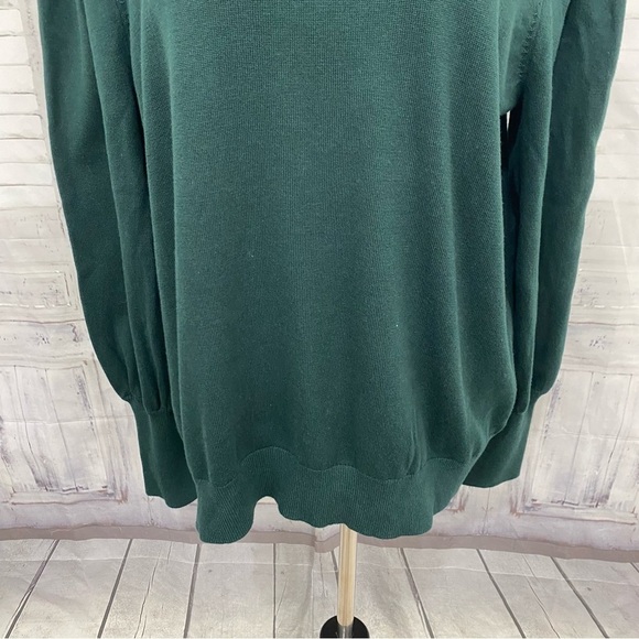 NEW Ralph Lauren Size 2X Cotton Blend Sweater Solid Green Puff Sleeves Crew Neck - Picture 9 of 13